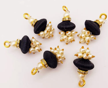 2 x Pearl Tassels, Latkan Button, Bridal Button